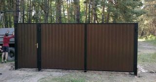 Купить распашные ворота из профнастила Усть-Лабинск, цена от 2707 руб.